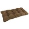 42-inch by 19-inch Squared Micro Suede Tufted Loveseat Cushion - Saddle Brown